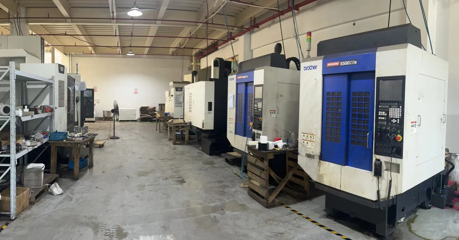 CNC manufacturing equipment in the YAFAN aquaponics workshop